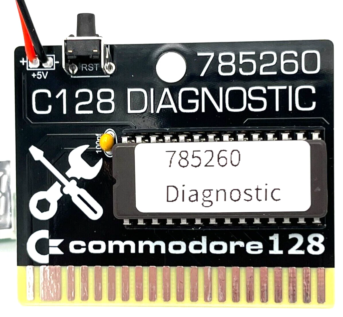 Commodore 128 Diagnostic Cartridge with Voltmeter Display